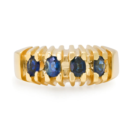 The Riveted Sapphire 14K Ring