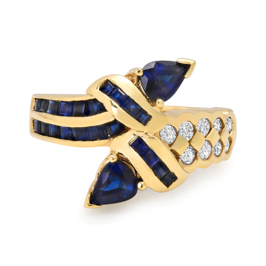 The Sapphire & Diamond 14K Bypass Ring