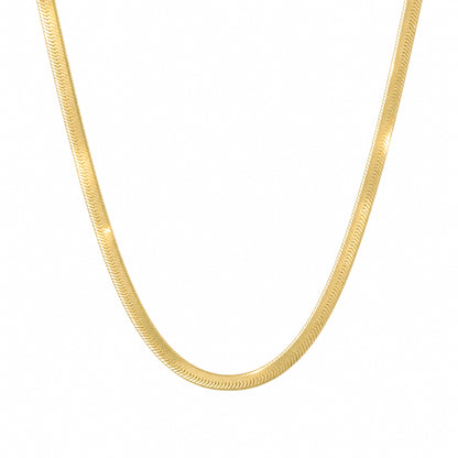 14K Gold Herringbone Chain Necklace ~ 2.3mm Width