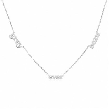 14K Gold Triple Nameplate Charm Necklace ~ Block Font