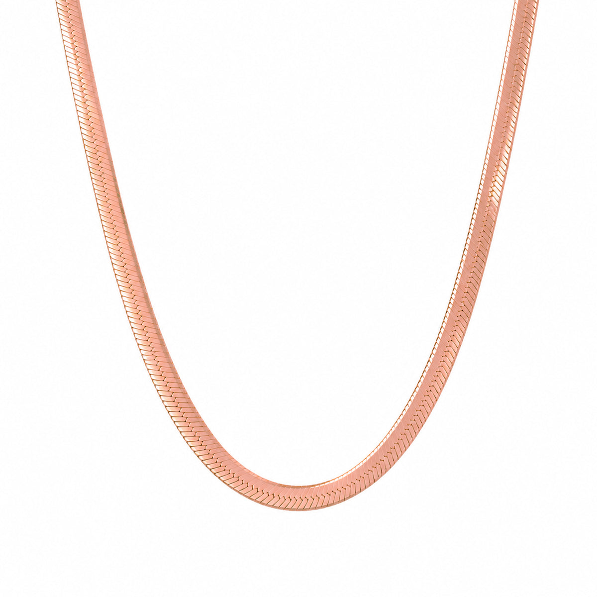 14K Gold Herringbone Chain Necklace ~ 3mm Width