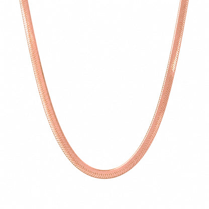 14K Gold Herringbone Chain Necklace ~ 3mm Width