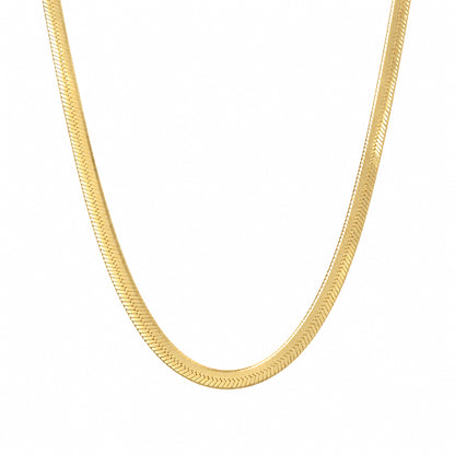 14K Gold Herringbone Chain Necklace ~ 3mm Width