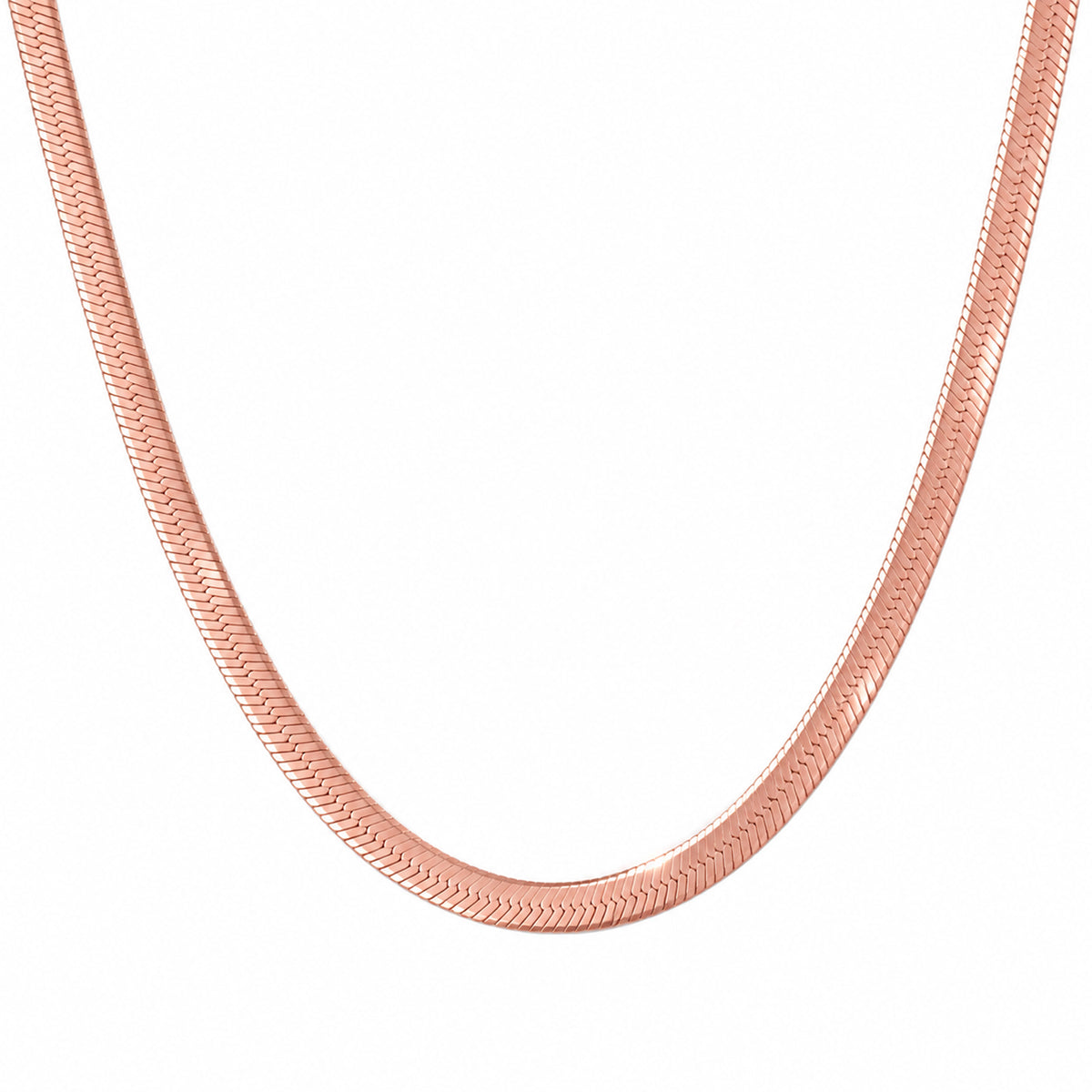 14K Gold Herringbone Chain Necklace ~ 4mm Width