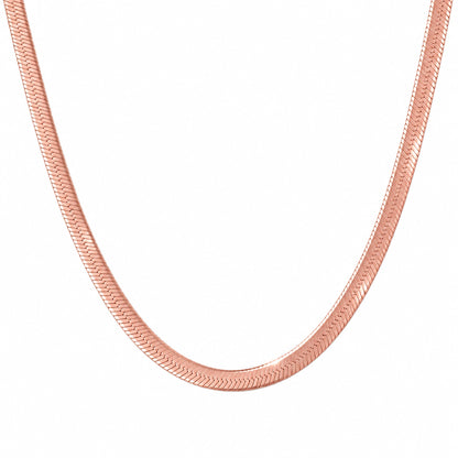 14K Gold Herringbone Chain Necklace ~ 4mm Width