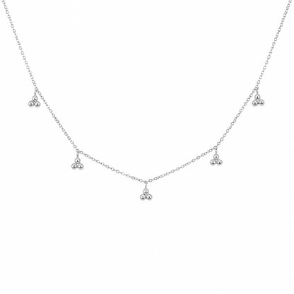 14K Gold Trinity Ball Dangle Charm Necklace