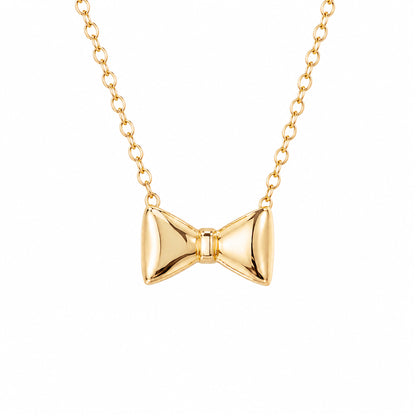 14K Gold Bowtie Necklace