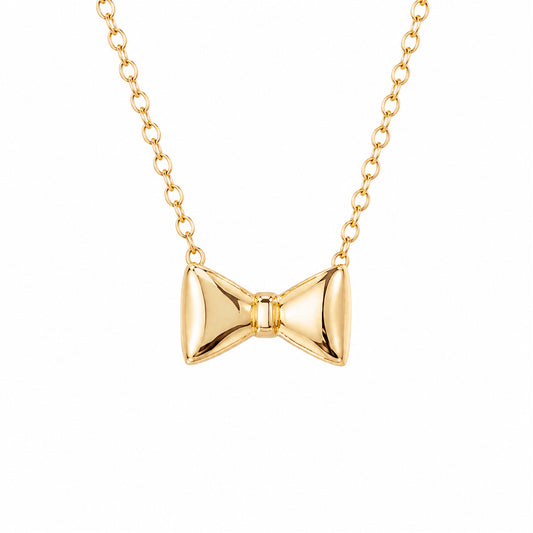 14K Gold Bowtie Necklace