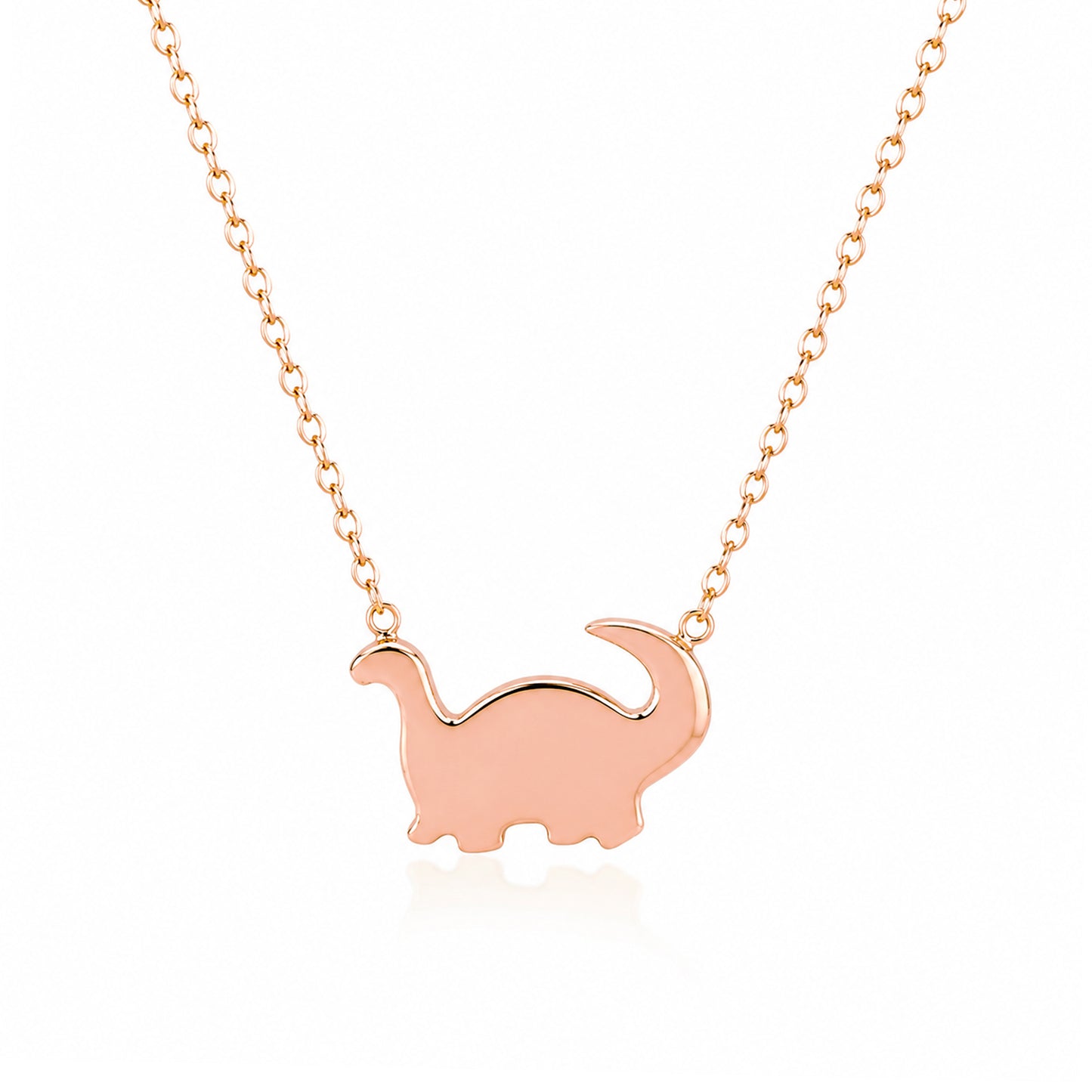 14K Gold Brachiosaurus Dino Necklace