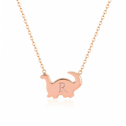 14K Gold Brachiosaurus Dino Necklace
