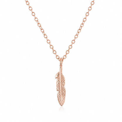 14K Gold XS Feather Necklace