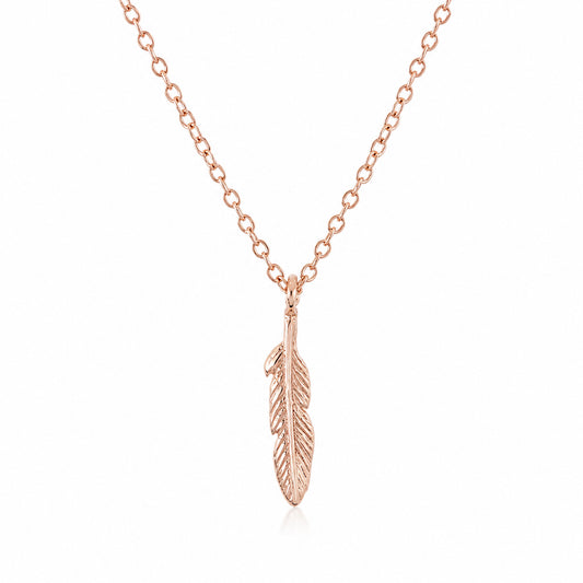 14K Gold XS Feather Necklace