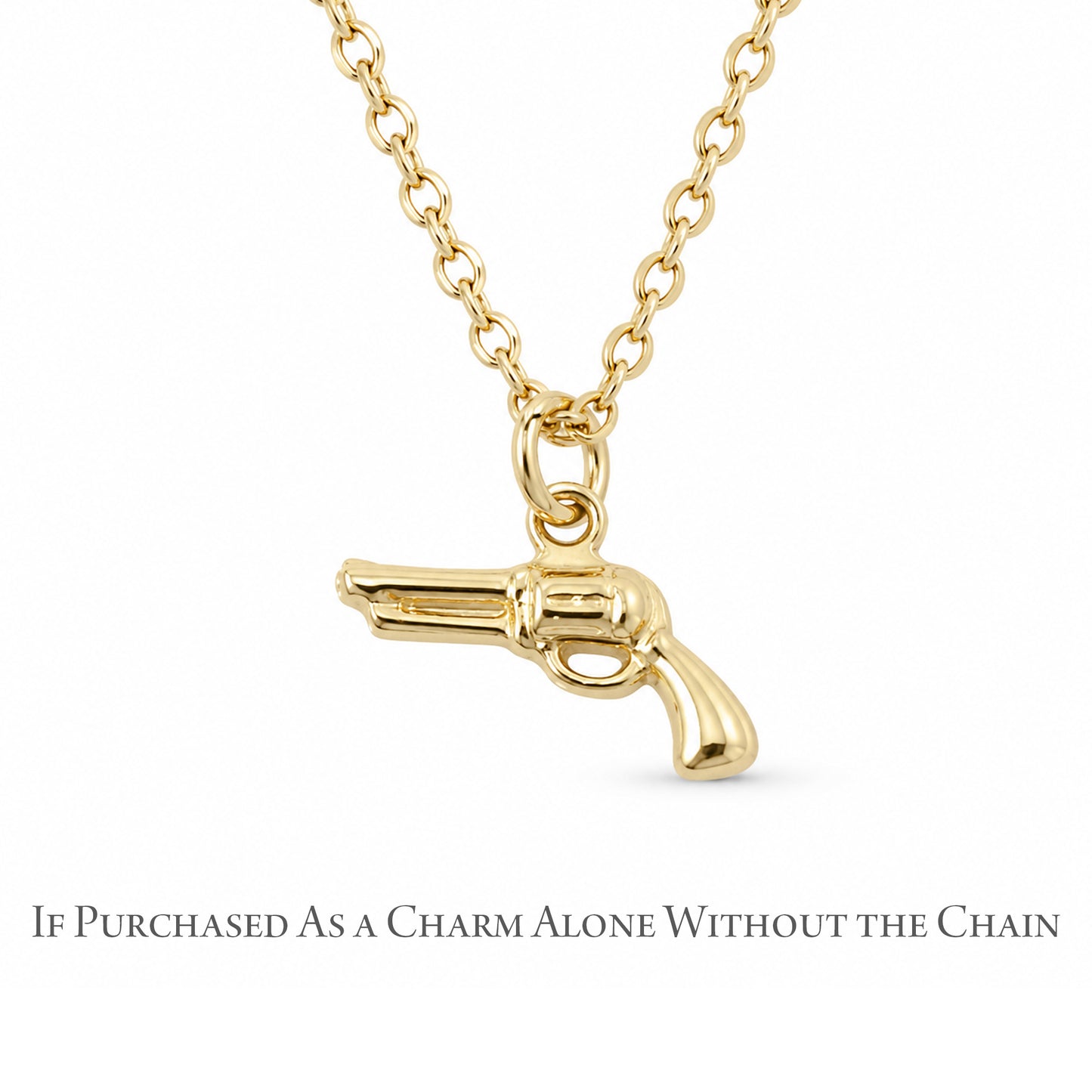 14K Gold Gun Necklace