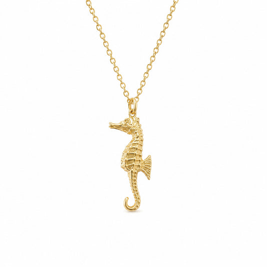 14K Gold XS Size Seahorse Pendant Necklace