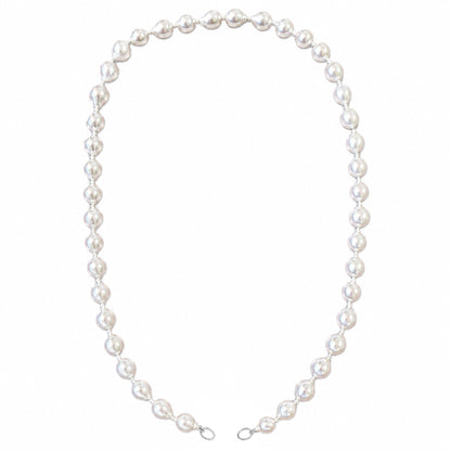14K Gold Baroque White Freshwater Pearl Beaded Necklace