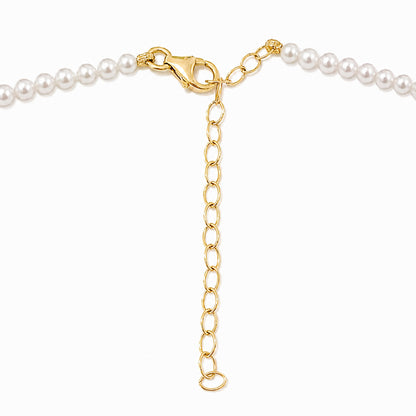 14K Gold White Freshwater Pearl Beaded Necklace, 3mm Size