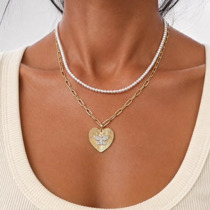 14K Gold White Freshwater Pearl Beaded Necklace, 3mm Size
