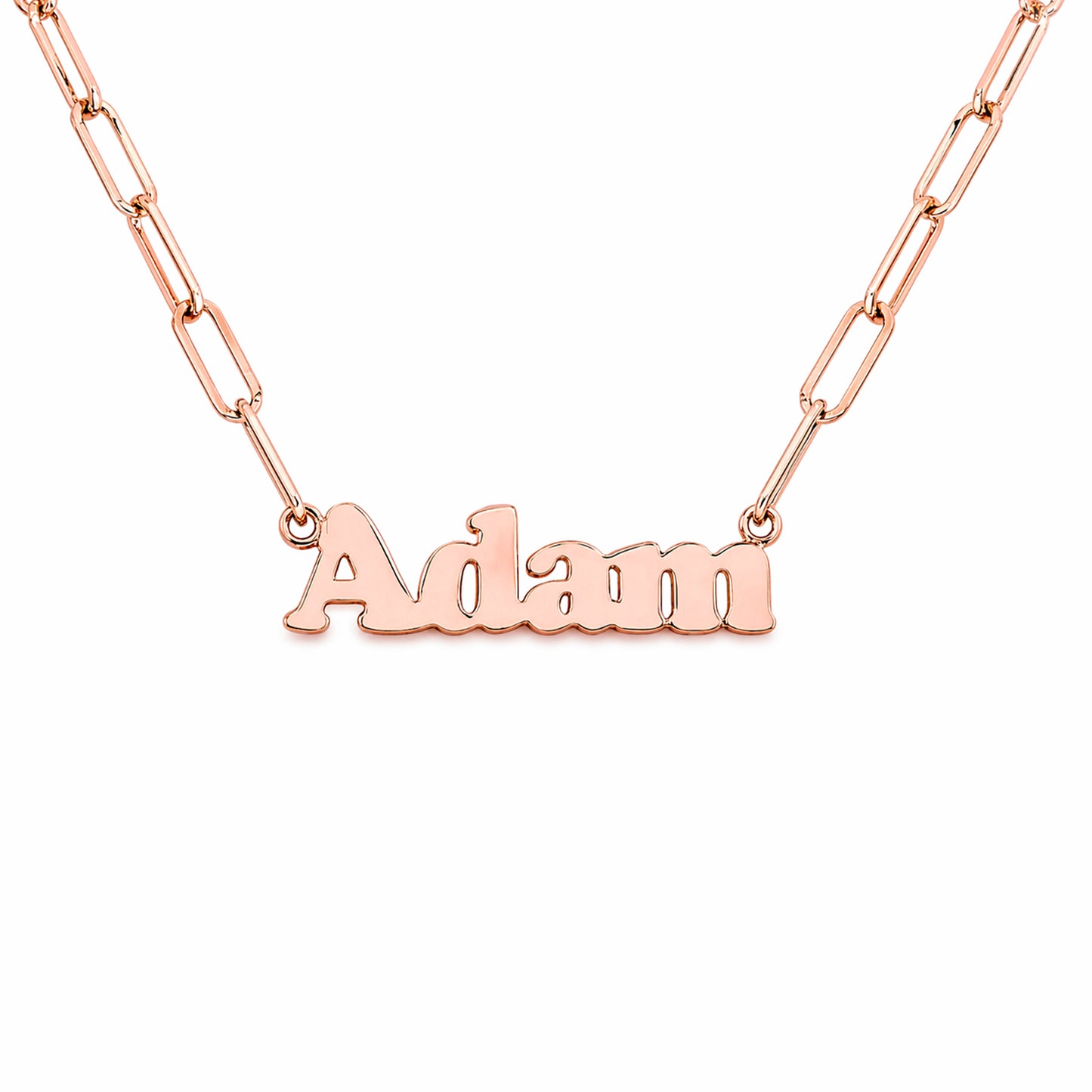 14K Gold Mini Nameplate Pendant Necklace ~ Block Font