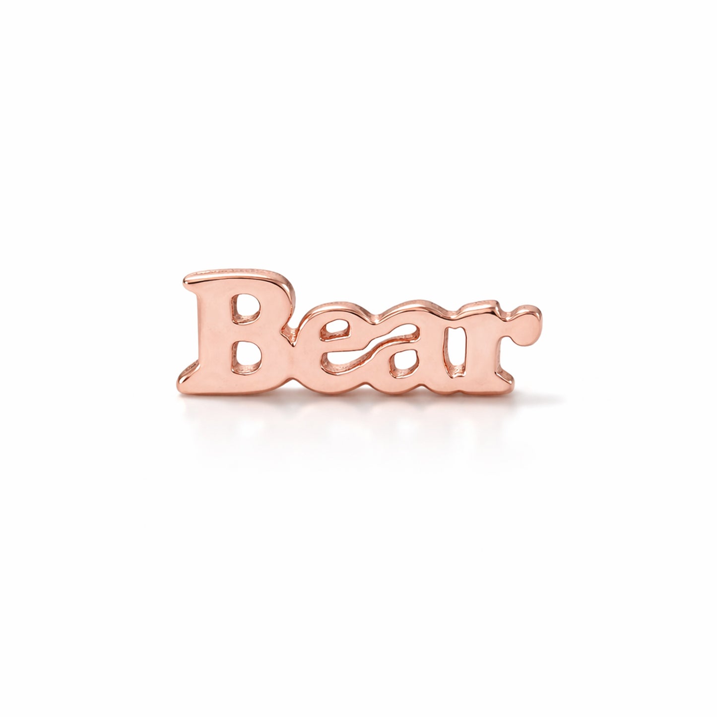 14K Gold Nameplate Stud Earrings, Block Font