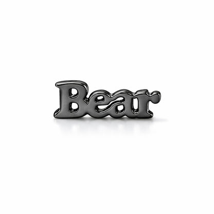 14K Gold Nameplate Stud Earrings, Block Font