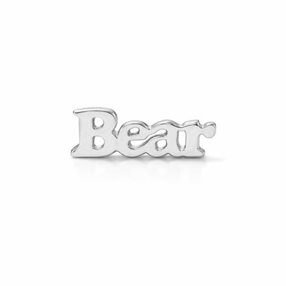 14K Gold Nameplate Stud Earrings, Block Font