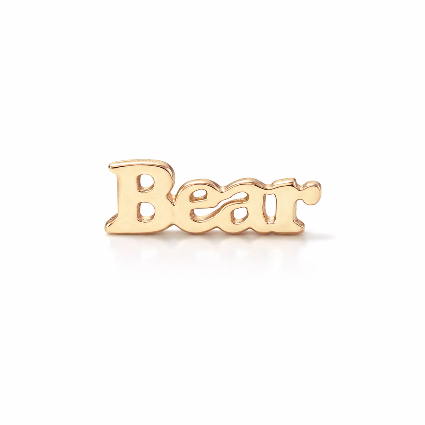 14K Gold Nameplate Stud Earrings, Block Font
