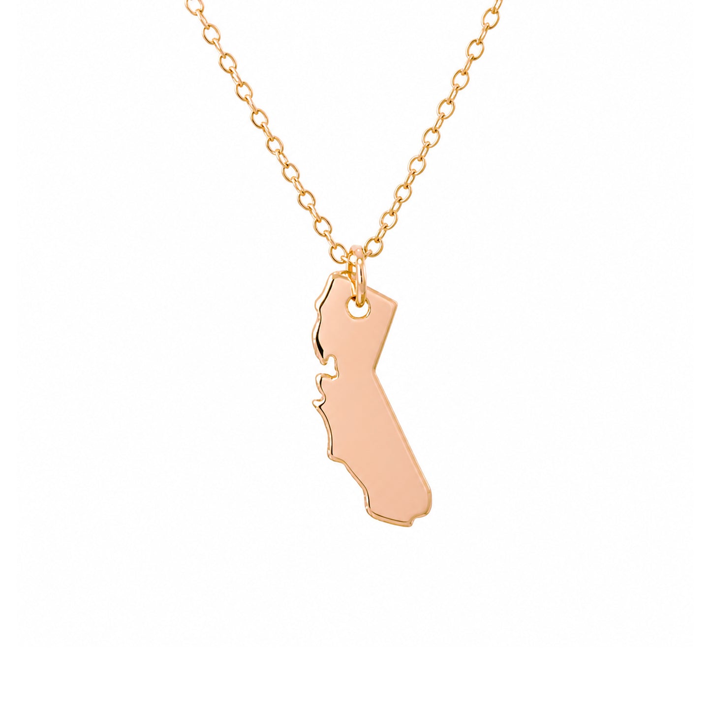 14K Gold California State Necklace