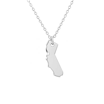 14K Gold California State Necklace
