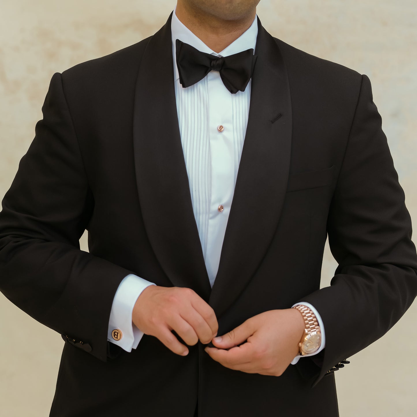 Sterling Silver Thick Round Button Shape Tuxedo Shirt Stud Set
