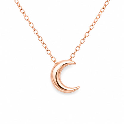 14K Gold Crescent Moon Necklace