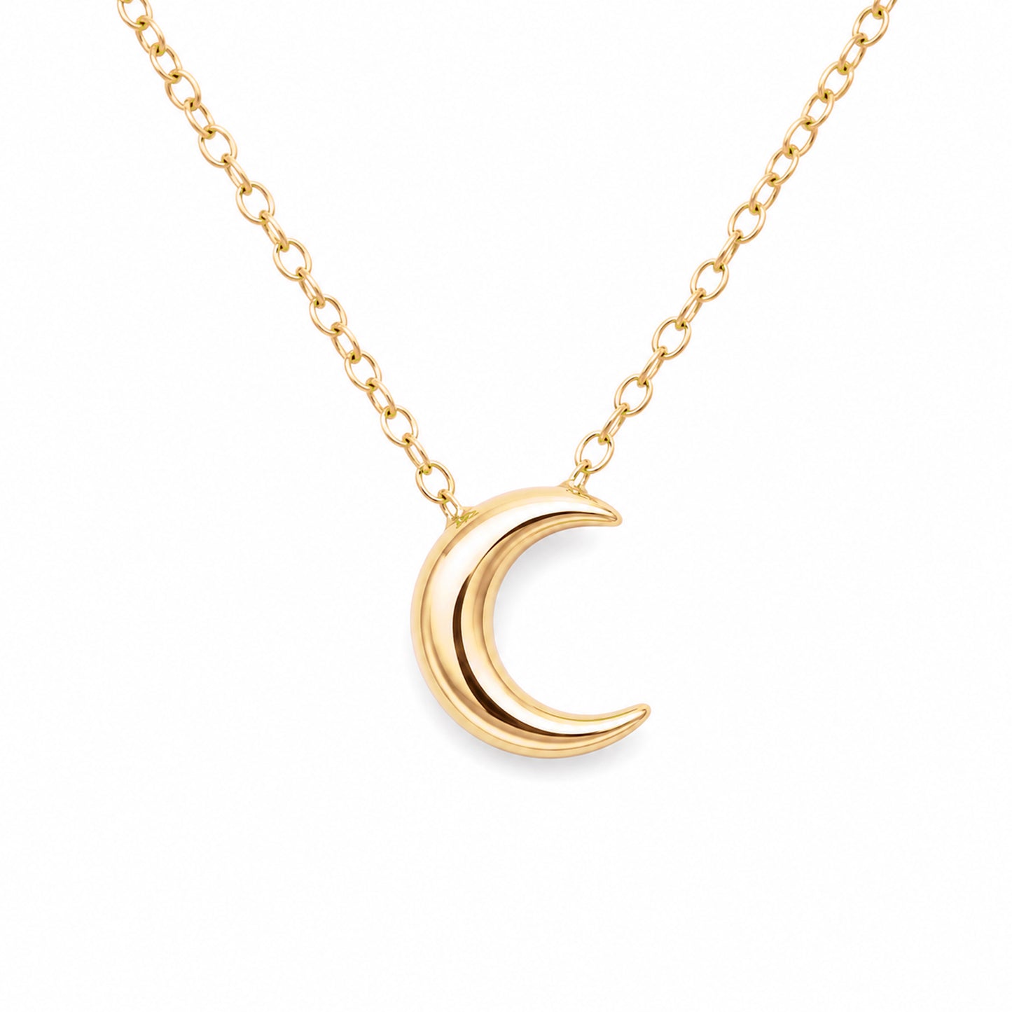 14K Gold Crescent Moon Necklace