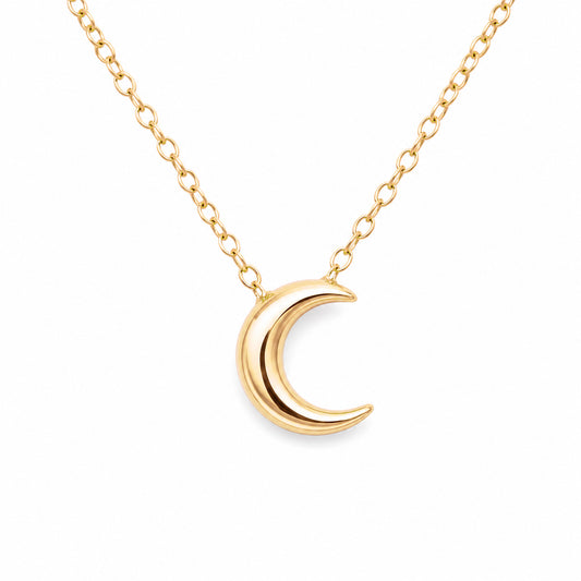 14K Gold Crescent Moon Necklace