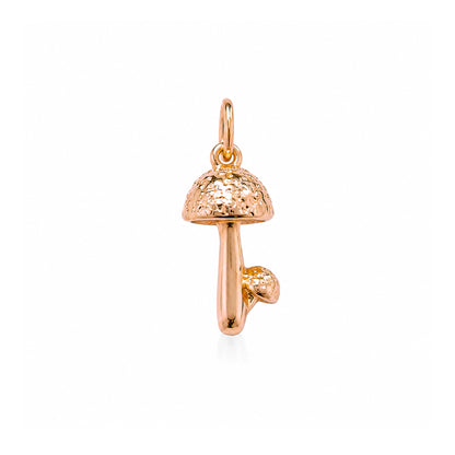 14K Gold Double Shroom Charm Pendant