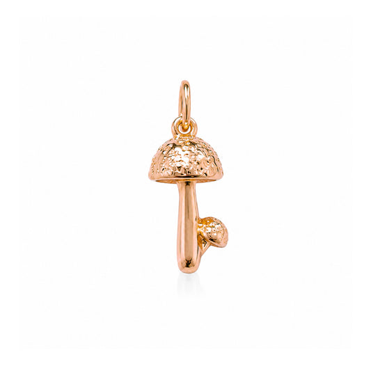 14K Gold Double Shroom Charm Pendant