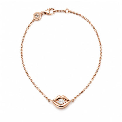 14K Gold Diamond Lip Pout Bracelet