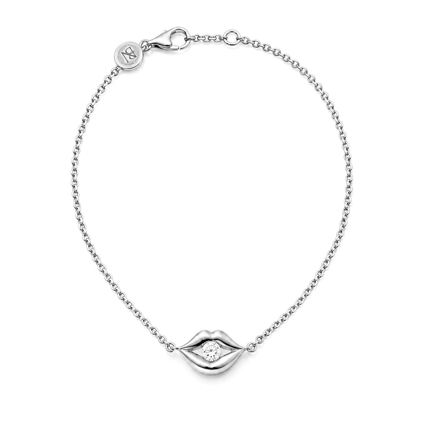 14K Gold Diamond Lip Pout Bracelet