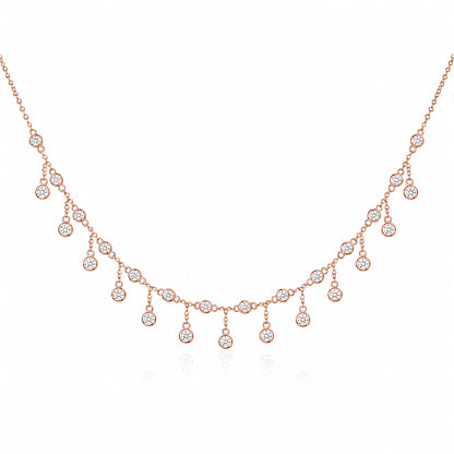 14K Gold Diamond Fringe Necklace