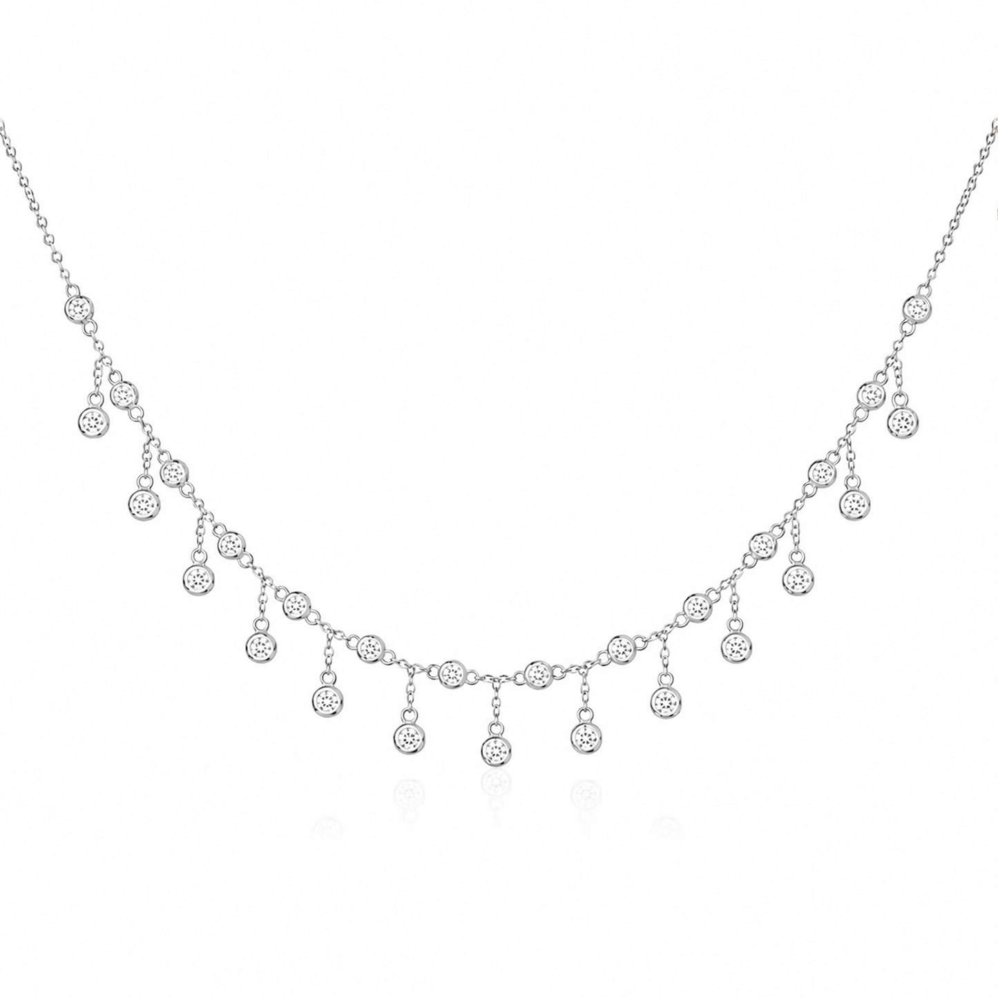 14K Gold Diamond Fringe Necklace