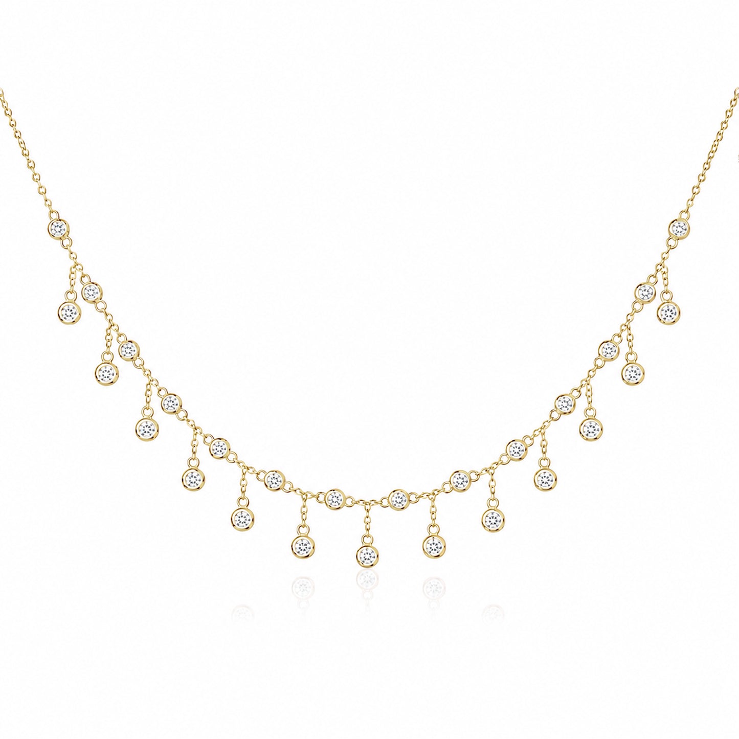 14K Gold Diamond Fringe Necklace
