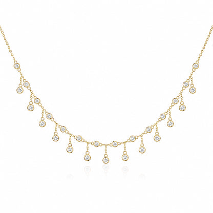 14K Gold Diamond Fringe Necklace