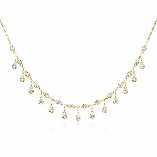 14K Gold Diamond Fringe Necklace