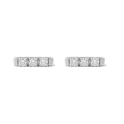 14K Gold XS Pavé Diamond Bar Stud Earrings