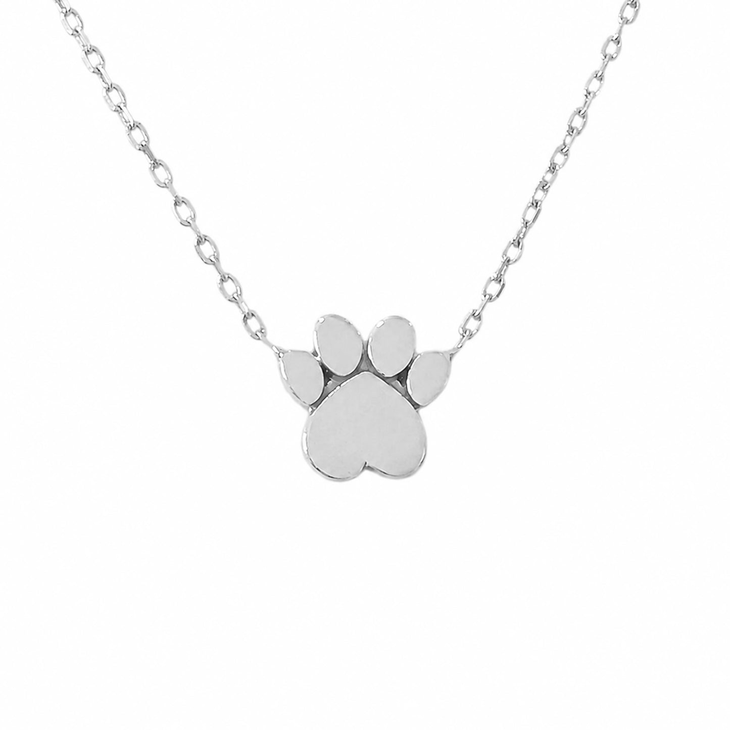 14K Gold Paw Print Charm Pendant Necklace ~ Small Size