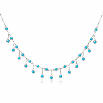 14K Gold Turquoise Fringe Necklace