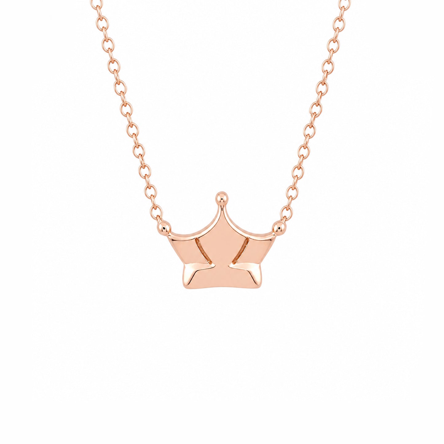 14K Gold Crown Necklace