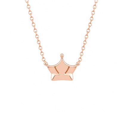 14K Gold Crown Necklace