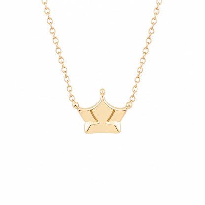 14K Gold Crown Necklace