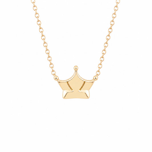 14K Gold Crown Necklace