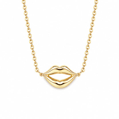 14K Gold Lip Pout Necklace