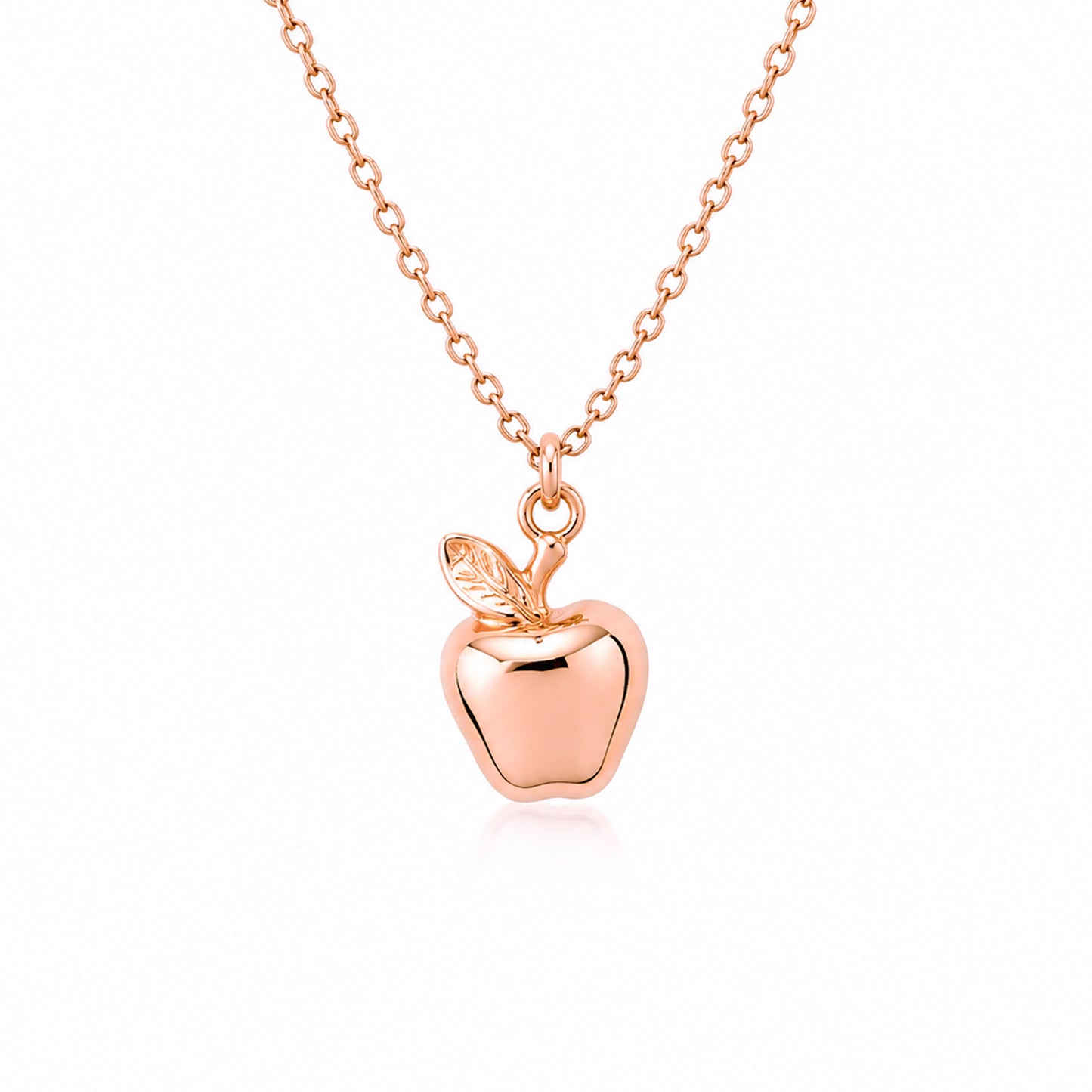 14K Golden Apple Pendant Necklace